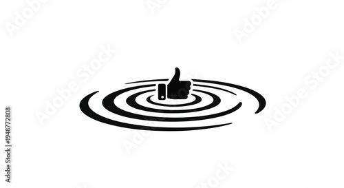 Powerful visual of a positive feedback gesture creating a significant ripple effect, representing approval, widespread impact, and the far-reaching influence of support