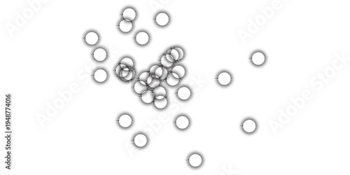 Scattered Circles Abstract Pattern on White Background.