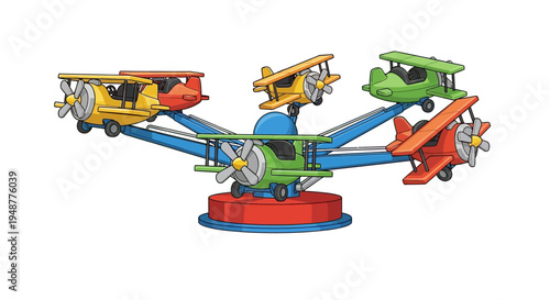 Colorful Airplane Ride Carousel for Kids Amusement Park Fun