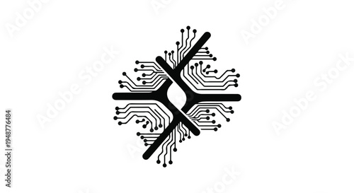 Abstract digital network illustration with intricate interconnected lines, symbolizing complex data pathways and technological communication systems for modern design concepts