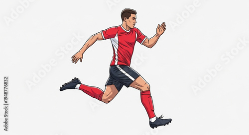 Soccer Player Running With Stopwatch During Game.