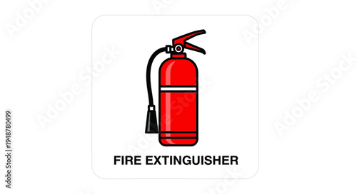 Red Fire Extinguisher Icon - Safety Equipment for Fire Prevention