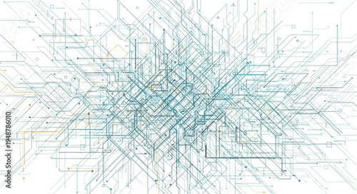 Abstract network of interconnected lines and nodes.