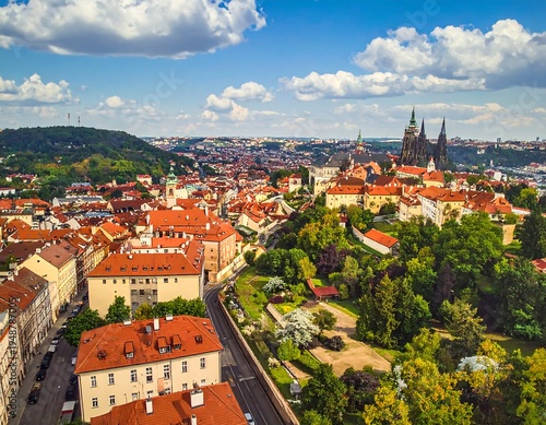 Wallpaper Mural Aerial view of a historic European city with red roofs Torontodigital.ca