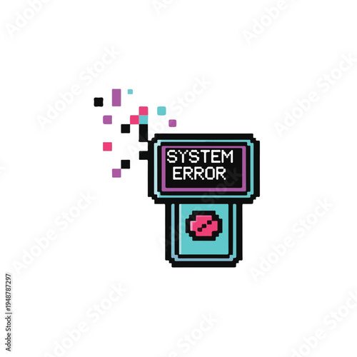 System Error Message Pixel Art Display.