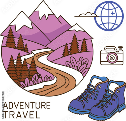 hiking boots vector illustration