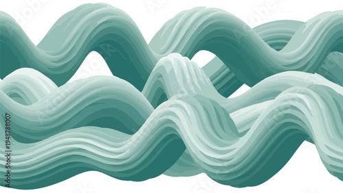 Teal Wavy Lines Pattern Design Element.