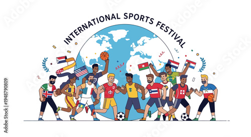 Diverse Athletes Celebrate International Sports Festival Around Globe