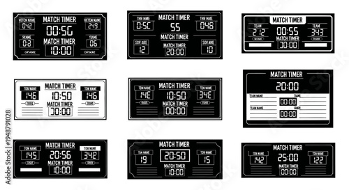 Digital Scoreboards and Timers Collection - Sports and Game Displays