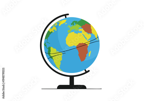 A vibrant and colorful illustration of a globe, representing global connectivity and education, perfect for various digital and print media