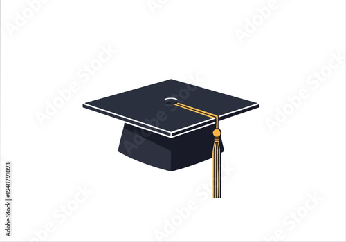 A smart, academic graduation cap with a golden tassel, symbolizing achievement and the completion of higher education studies