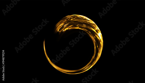 Golden spiral composed of shimmering golden light trails, fireworks, and gold confetti vibe. For holiday marketing campaigns (New Year, Christmas), wedding invitation suites, anniversary announcements