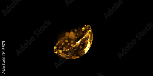 Golden shape composed of shimmering golden light trails, fireworks, and gold confetti vibe. For holiday marketing campaigns (New Year, Christmas), wedding invitation suites, anniversary announcements