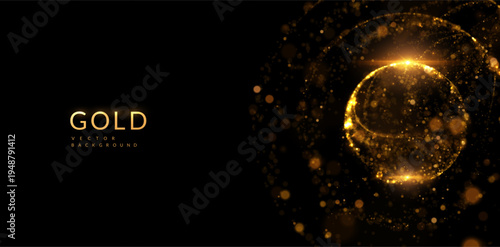 Golden shape composed of shimmering golden light trails, fireworks, and gold confetti vibe. For holiday marketing campaigns (New Year, Christmas), wedding invitation suites, anniversary announcements