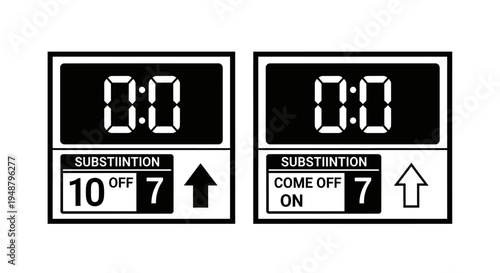 Sports Substitution Board with Timer and Player Numbers