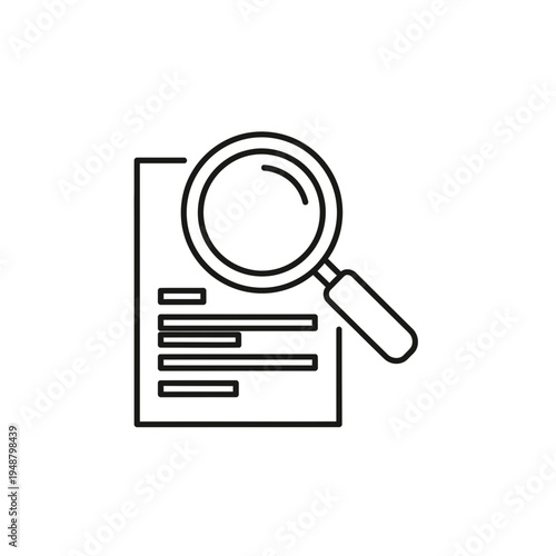 magnifying glass over document, inspection concept