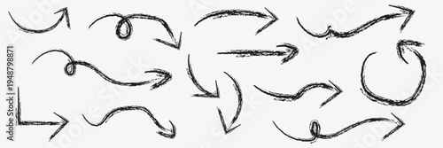  Hand-drawn black arrow collection on white background, EPS10