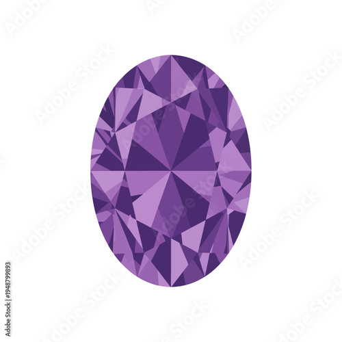 Oval Cut Amethyst Gemstone, Purple Crystal, Faceted Jewel, Luxury Accessory