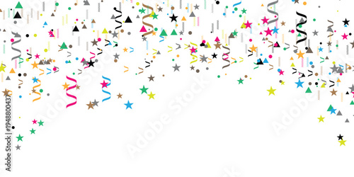 Vector Colorful confetti and party decorations on white background for celebration