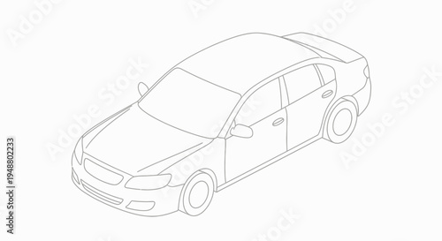 Isometric sedan car illustration on white background vector for design
