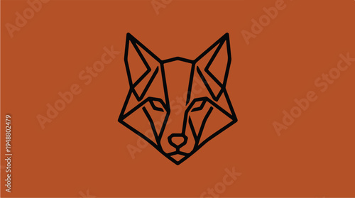 Geometric Fox Head Logo Design Minimalist Style.