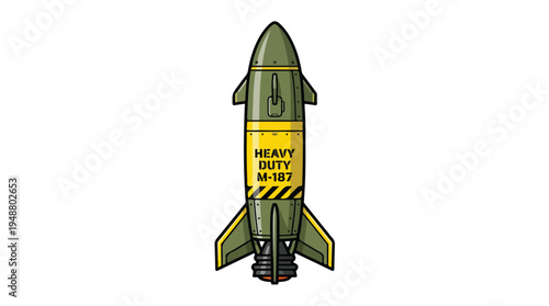 Illustration of a Heavy Duty Missile with Fins and Yellow Band.