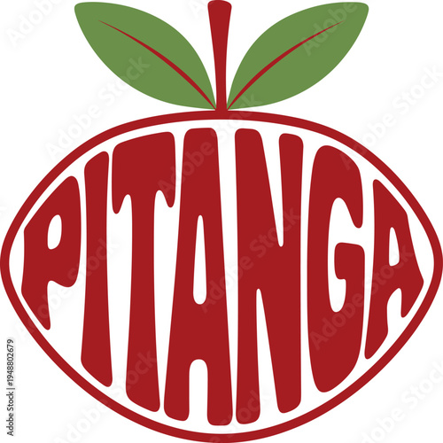 Vibrant red apple logo featuring the word pitanga in bold white letters