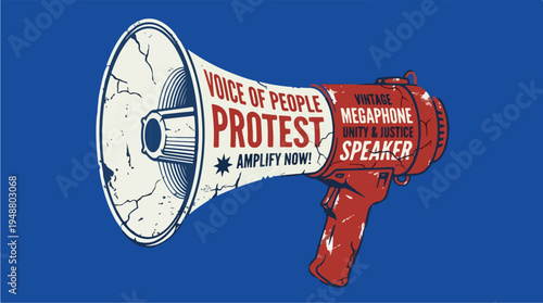 Protest Megaphone Voice of People Amplify Now.