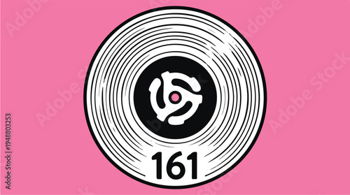 Retro Vinyl Record Adapter 161 on Pink Background.
