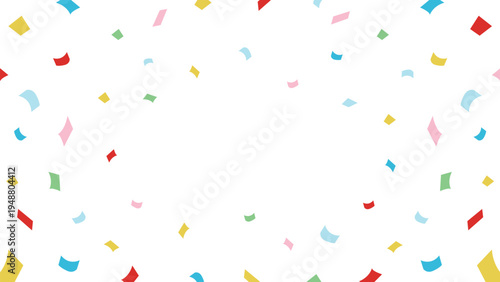 カラフルな紙吹雪のお祝いパーティの背景フレームベクター素材