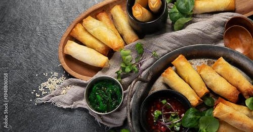 Wallpaper Mural Delicious Golden Fried Spring Rolls Torontodigital.ca