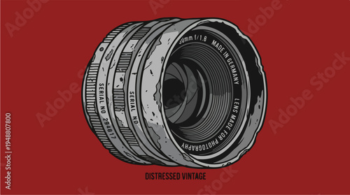 Camera Lens Closeup Detailed View.