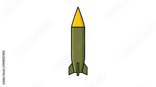 Cartoon rocket illustration on a white background.