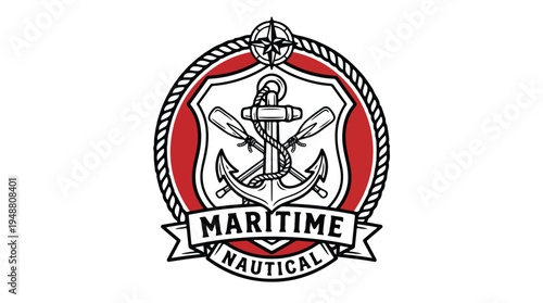 Maritime Nautical Anchor Emblem.