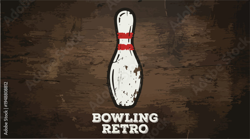 Retro Bowling Pin Illustration.