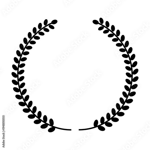 楕円形月桂樹ローレルリースフレーム（表彰・ランキング装飾ベクター素材）