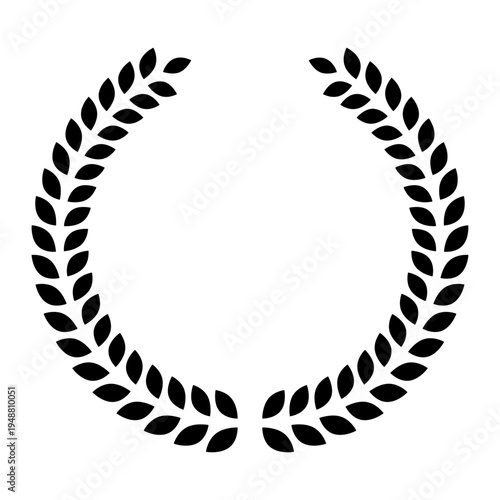 円形月桂樹ローレルリースフレーム（表彰・ランキング装飾ベクター素材）