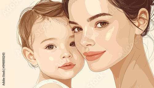 A mother and her baby share a tender moment of love and affection on Mother's Day