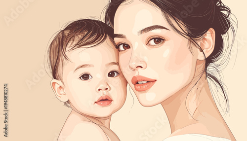 A mother tenderly holds her baby on Mother's Day, showcasing family love and maternal bonding.