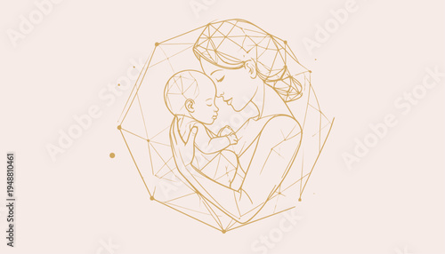 A mother tenderly holds her baby close, celebrating happy mothers day with love and care.