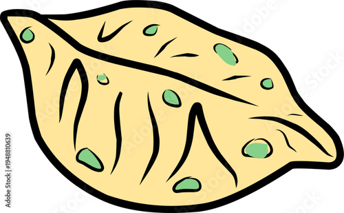 Doodle Mandu. Korean Dumpling Illustration. Handdrawn Asian Food Doodle. 