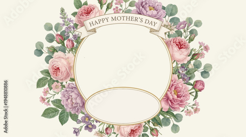 A mother and child share a happy moment on Mother's Day surrounded by flowers.