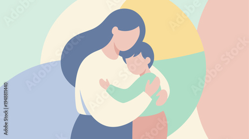 A mother and child share a loving moment celebrating happy mothers day together