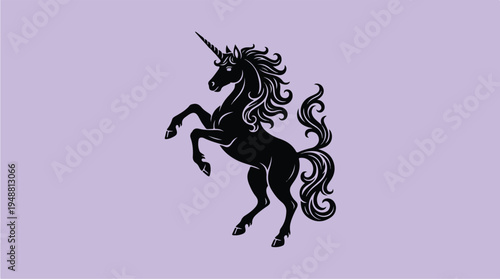 Black Unicorn Silhouette Illustration 1.