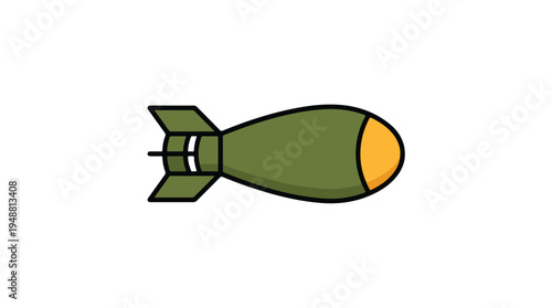 Green Military Bomb Cartoon 1.