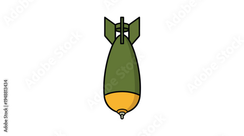 Green Military Bomb Cartoon.