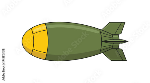 Green Military Bomb Illustration.