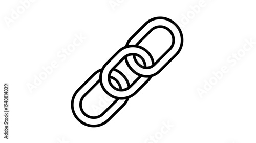 "Three interlinked oval chain shapes with double outlines forming continuous loop puzzle illustration."