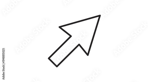 "Simple black computer mouse cursor arrow pointing upper left, symbolizing navigation and selection."