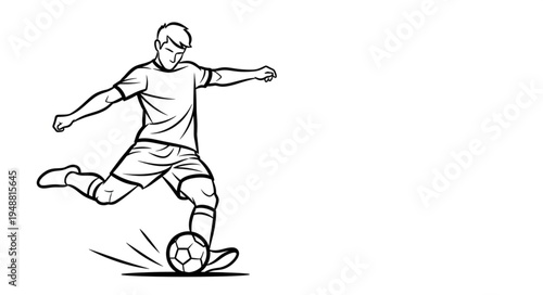 Man kicking a soccer ball during a game.